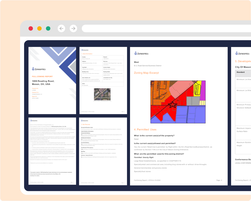 Get Critical Zoning Information a peek inside a Zoning Report